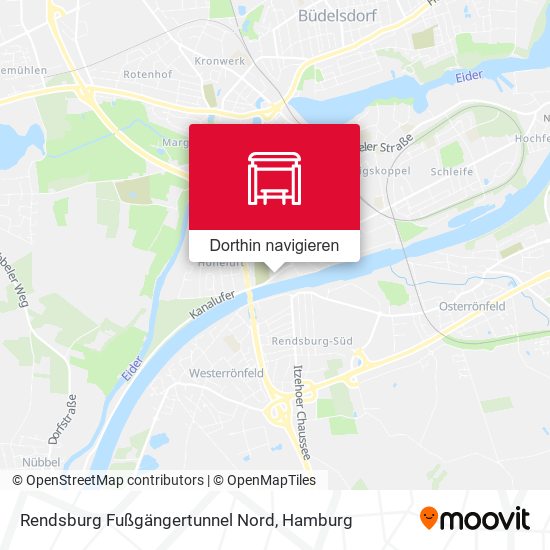 Rendsburg Fußgängertunnel Nord Karte