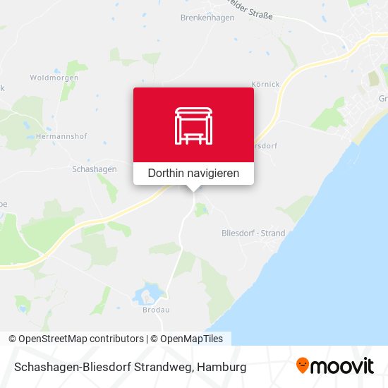 Schashagen-Bliesdorf Strandweg Karte