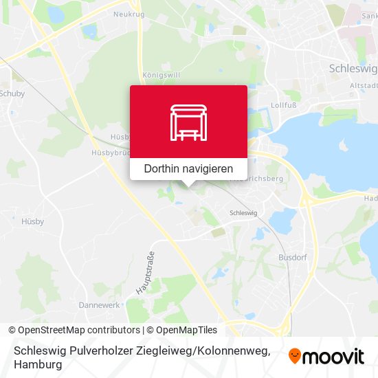 Schleswig Pulverholzer Ziegleiweg / Kolonnenweg Karte