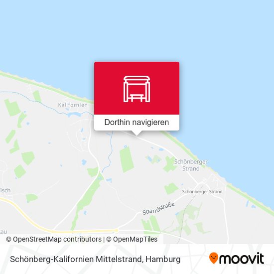 Schönberg-Kalifornien Mittelstrand Karte