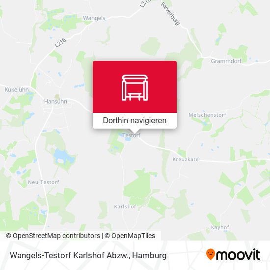 Wangels-Testorf Karlshof Abzw. Karte