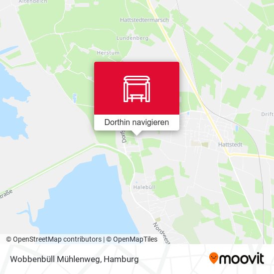 Wobbenbüll Mühlenweg Karte