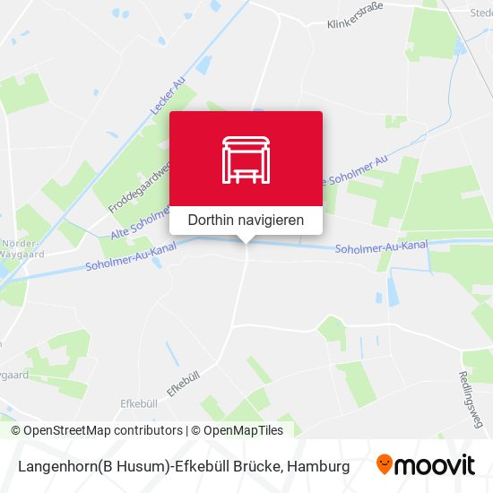 Langenhorn(B Husum)-Efkebüll Brücke Karte