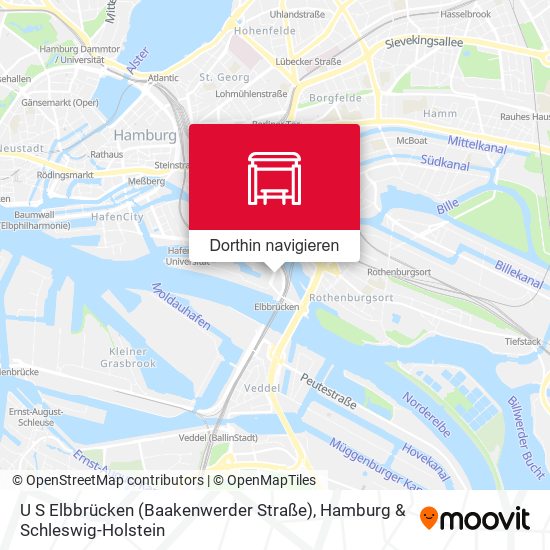 U S Elbbrücken (Baakenwerder Straße) Karte