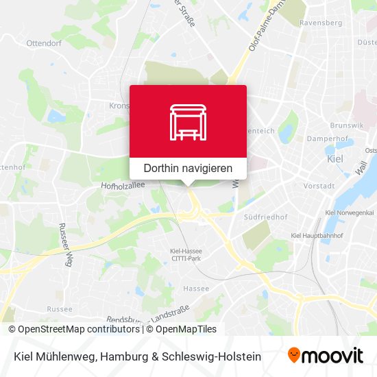 Kiel Mühlenweg Karte