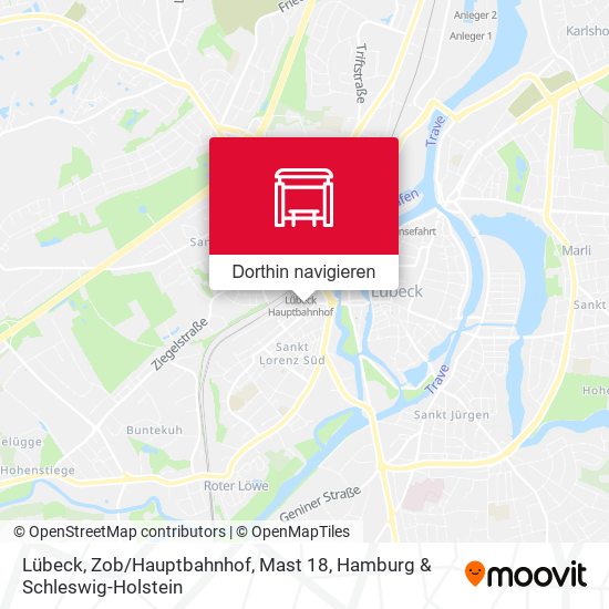 Lübeck, Zob / Hauptbahnhof, Mast 18 Karte