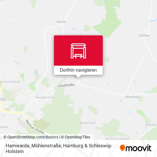 Hamwarde, Mühlenstraße Karte