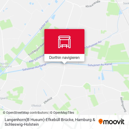 Langenhorn(B Husum)-Efkebüll Brücke Karte