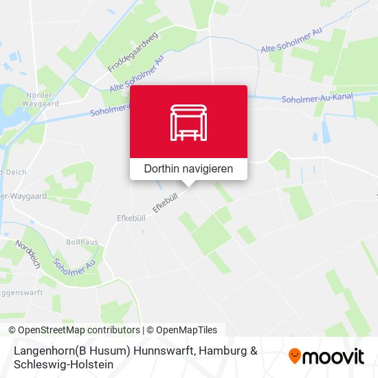 Langenhorn(B Husum) Hunnswarft Karte