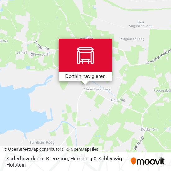 Süderheverkoog Kreuzung Karte