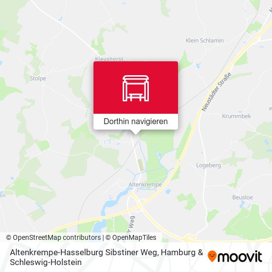 Altenkrempe-Hasselburg Sibstiner Weg Karte