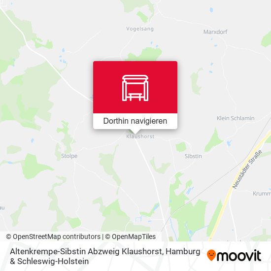 Altenkrempe-Sibstin Abzweig Klaushorst Karte