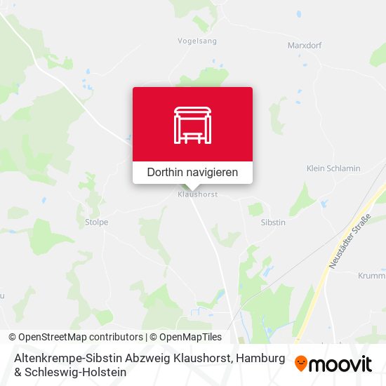Altenkrempe-Sibstin Abzweig Klaushorst Karte