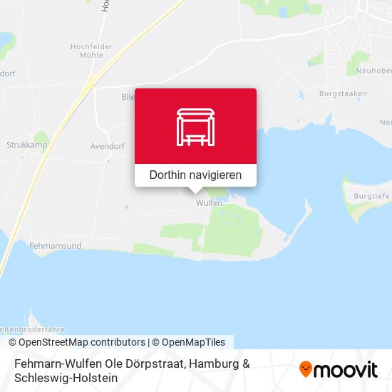 Fehmarn-Wulfen Ole Dörpstraat Karte