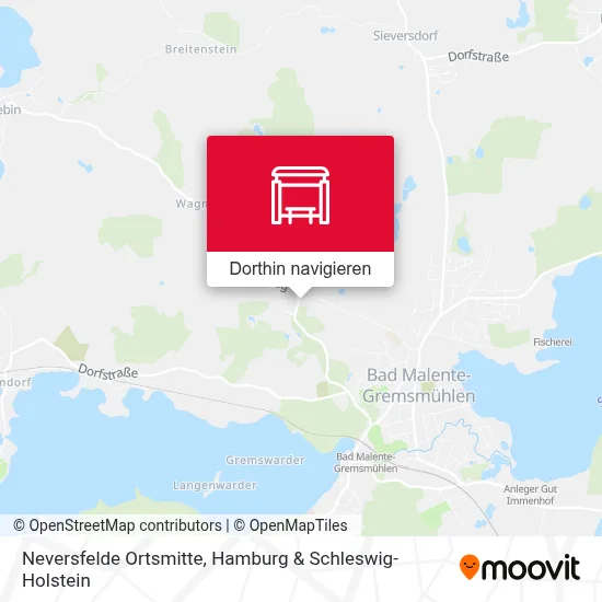 Neversfelde Ortsmitte Karte