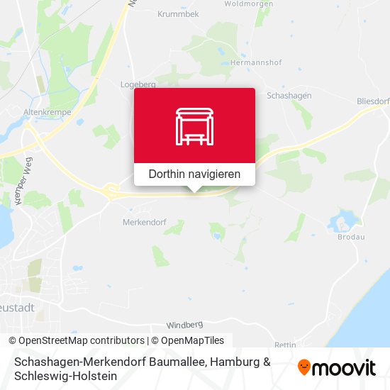 Schashagen-Merkendorf Baumallee Karte