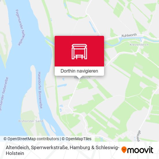 Altendeich, Sperrwerkstraße Karte
