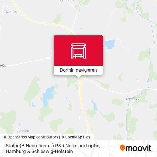 Stolpe(B Neumünster) P&R Nettelau / Löptin Karte