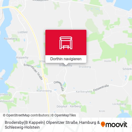 Brodersby(B Kappeln) Olpenitzer Straße Karte