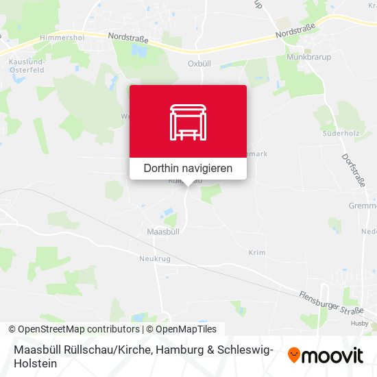 Maasbüll Rüllschau/Kirche Karte