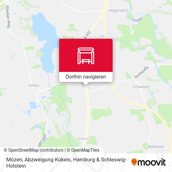 Mözen, Abzweigung Kükels Karte