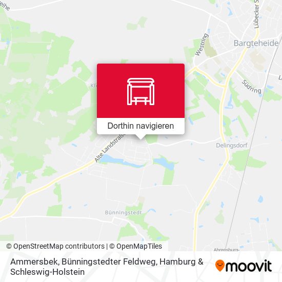 Ammersbek, Bünningstedter Feldweg Karte