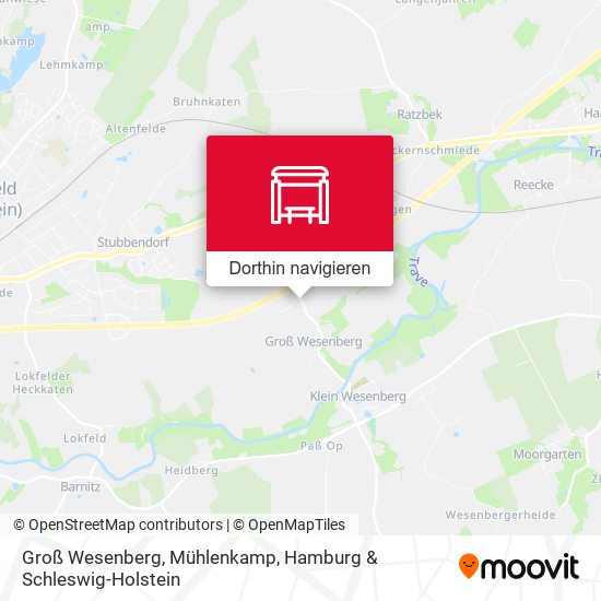 Groß Wesenberg, Mühlenkamp Karte