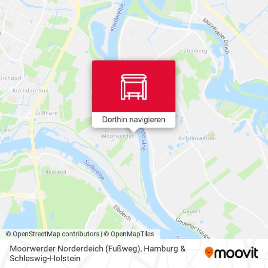 Moorwerder Norderdeich (Fußweg) Karte