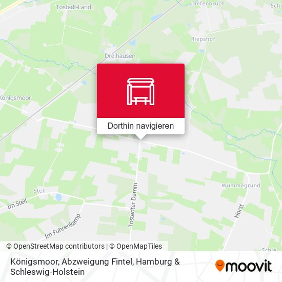 Königsmoor, Abzweigung Fintel Karte