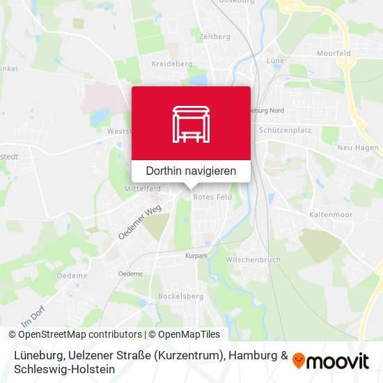 Lüneburg, Uelzener Straße (Kurzentrum) Karte