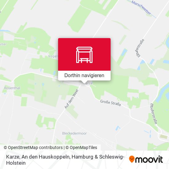 Karze, An den Hauskoppeln Karte