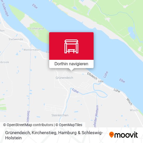 Grünendeich, Kirchenstieg Karte