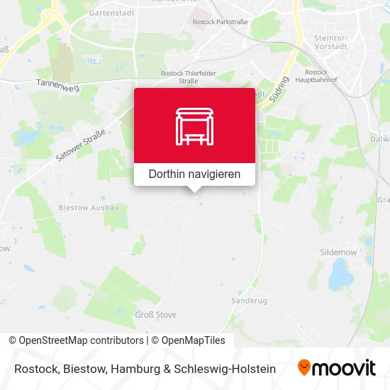 Rostock, Biestow Karte