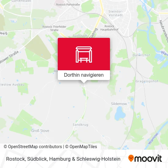 Rostock, Südblick Karte