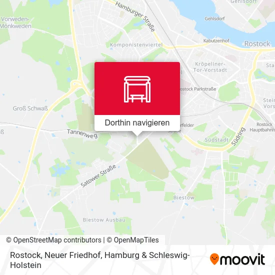 Rostock, Neuer Friedhof Karte