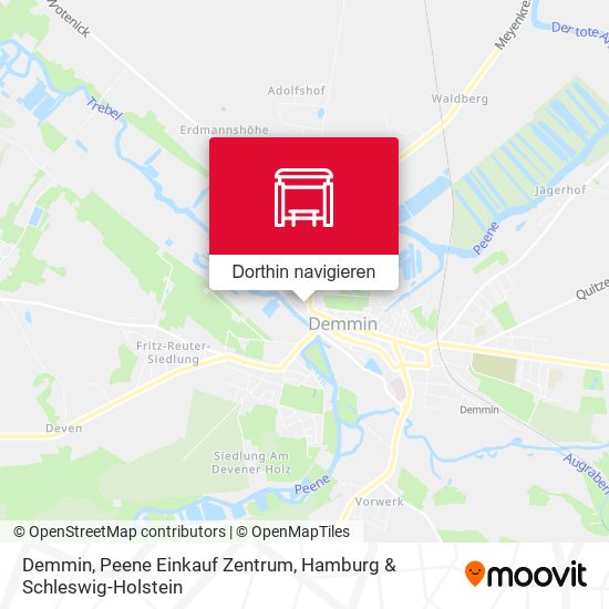 Demmin, Peene Einkauf Zentrum Karte