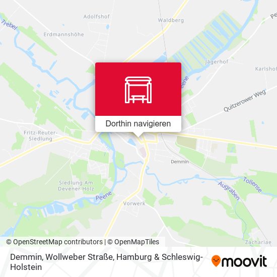 Demmin, Wollweber Straße Karte
