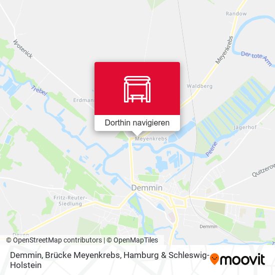 Demmin, Brücke Meyenkrebs Karte