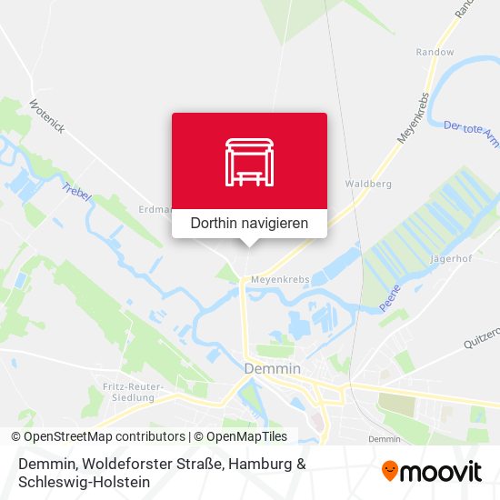 Demmin, Woldeforster Straße Karte