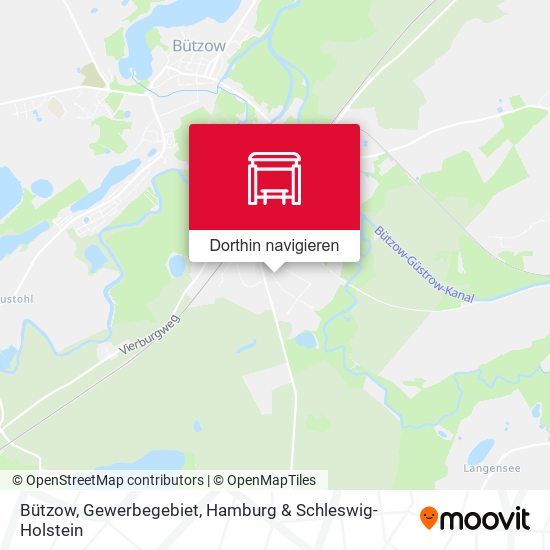 Bützow, Gewerbegebiet Karte