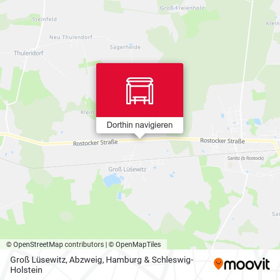 Groß Lüsewitz, Abzweig Karte