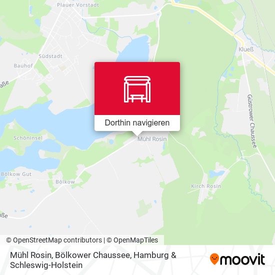 Mühl Rosin, Bölkower Chaussee Karte