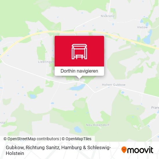 Gubkow, Richtung Sanitz Karte