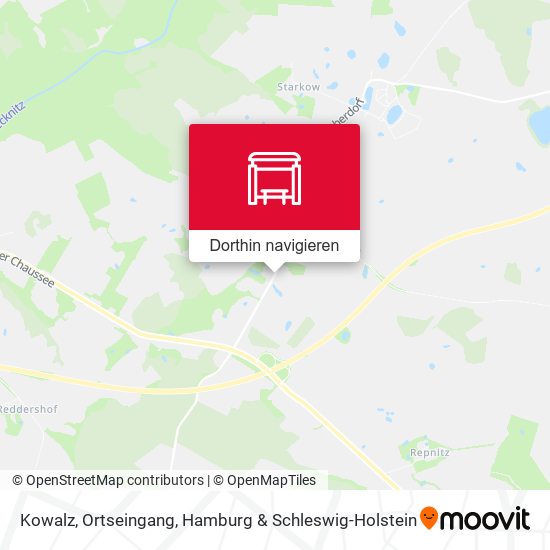 Kowalz, Ortseingang Karte