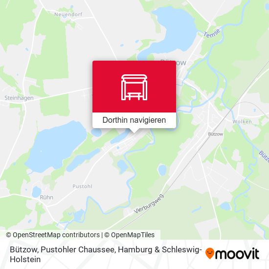 Bützow, Pustohler Chaussee Karte