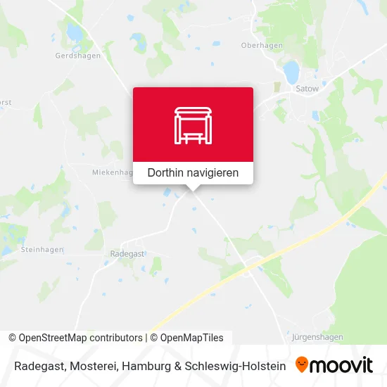 Radegast, Mosterei Karte