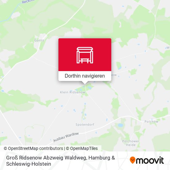 Groß Ridsenow Abzweig Waldweg Karte
