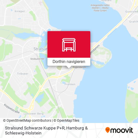 Stralsund Schwarze Kuppe P+R Karte