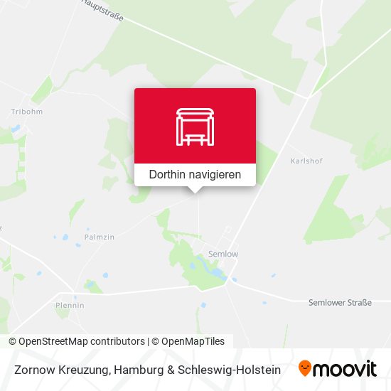 Zornow Kreuzung Karte