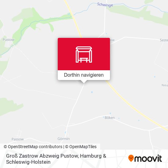 Groß Zastrow Abzweig Pustow Karte